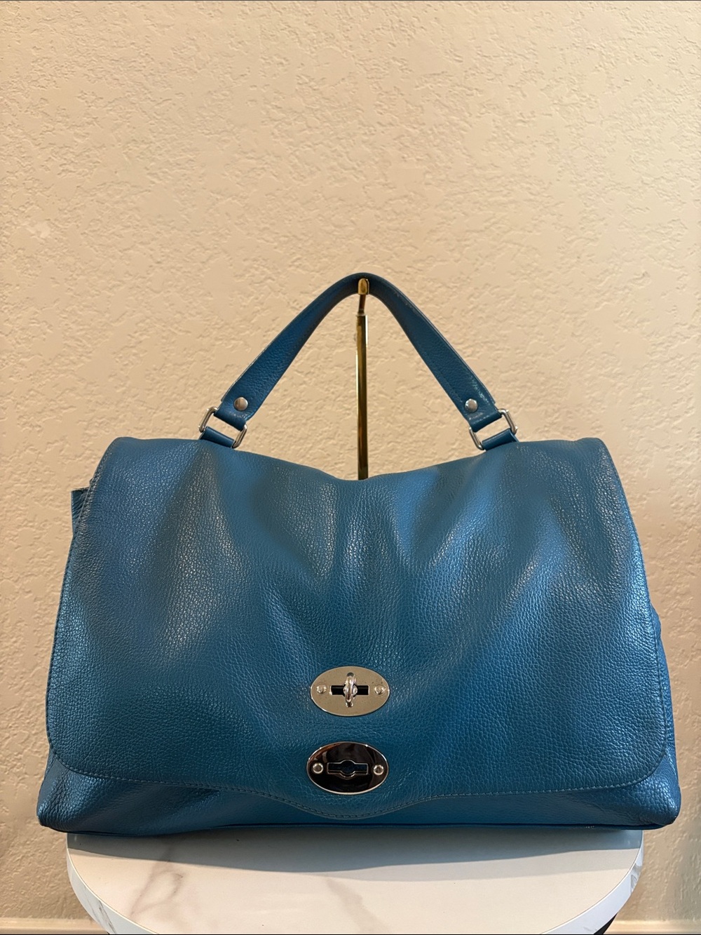 Zanellato Postina Leather Handbag Blue